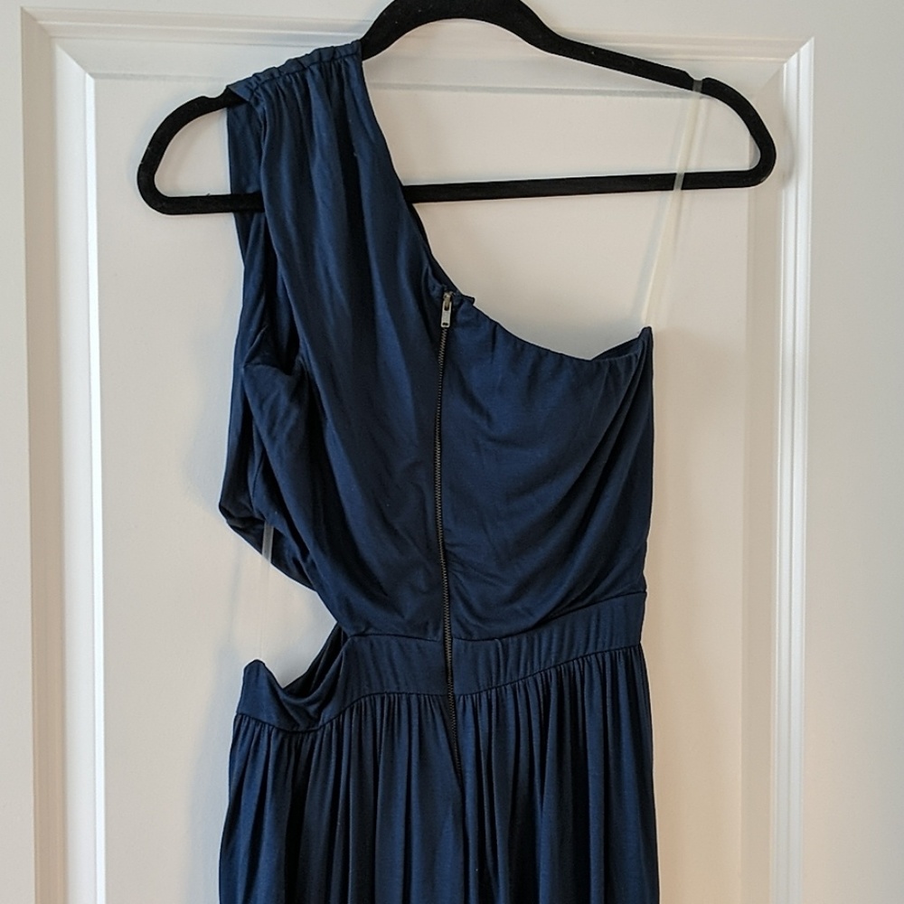 Blue one-shoulder, cutout lush dress - Picture 5 of 8